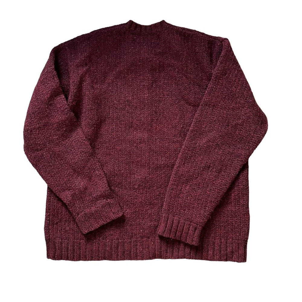 Abercrombie & Fitch Sweater Men's L 100 wool Nordic Red Crew neck Excellent✅ - Picture 3 of 5